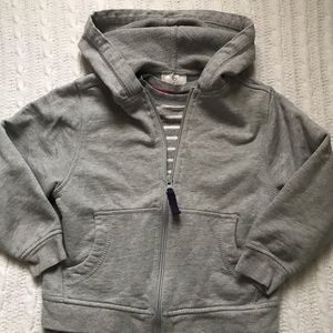 Zip Up Sweatshirt and Striped T-Shirt